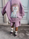 Sweatshirt oversize Kitty Stars vintage lilac coming soon