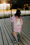 Bluza oversize Kitty Stars vintage lilac PREORDER