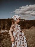 Komplet muślinowy boho top i spódnica strawberry