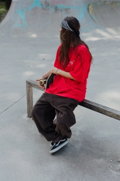 Baggy sztruksowe oversize brown adult