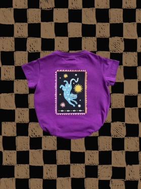 Body oversize Kitty Stars purple