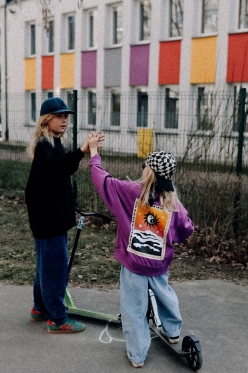 Bluza sweatshirt oversize Kids of Stars purple kids outlet