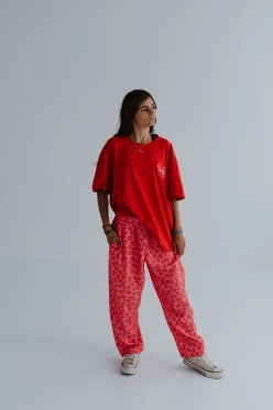 Baggy muślinowe Free pink leo owo x awake